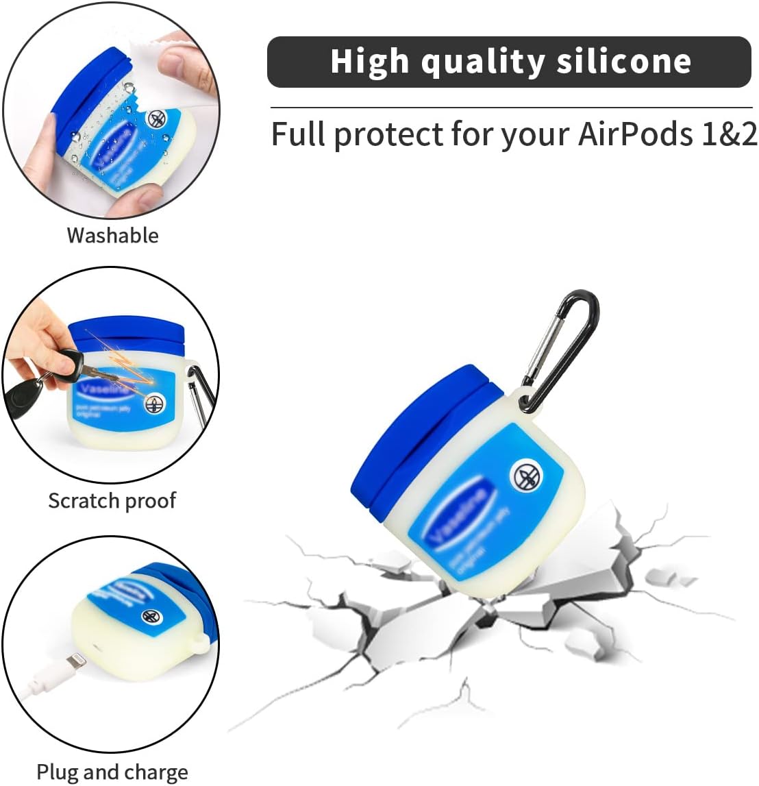 Discount 80% 6in1 Cool Airpod 2/1 Case for Airpods, 3D Cute Kawaii Vaselin Character Design Fashion Funny Silicone Shockproof Skin Protective Cover with Keychain Accessories for Kids Boys Girls Woman Teens Special 6in1 Cool Airpod 2/1 Case for Airpods, 3D Cute Kawaii Vaselin Character Design Fashion Funny Silicone Shockproof Skin Protective Cover with Keychain Accessories for Kids Boys Girls Woman Teens
