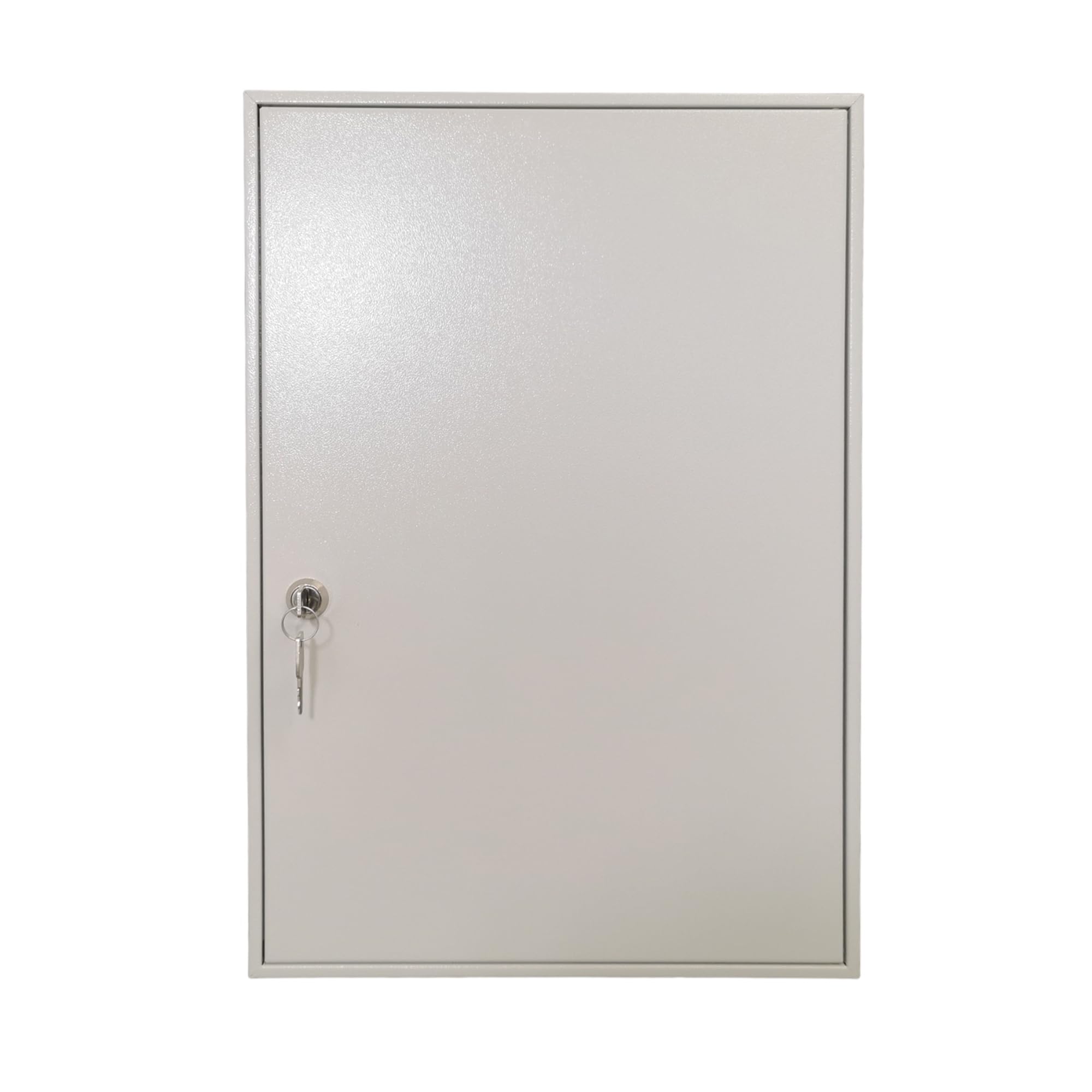 LEOMAR Armario para Llaves, Caja con 100 Ganchos, de Chapa de Acero, con Tiras de Ganchos Fijas, para Montaje en Pared, con Cerradura, con Material de Montaje, 6 x 35 x 52 cm