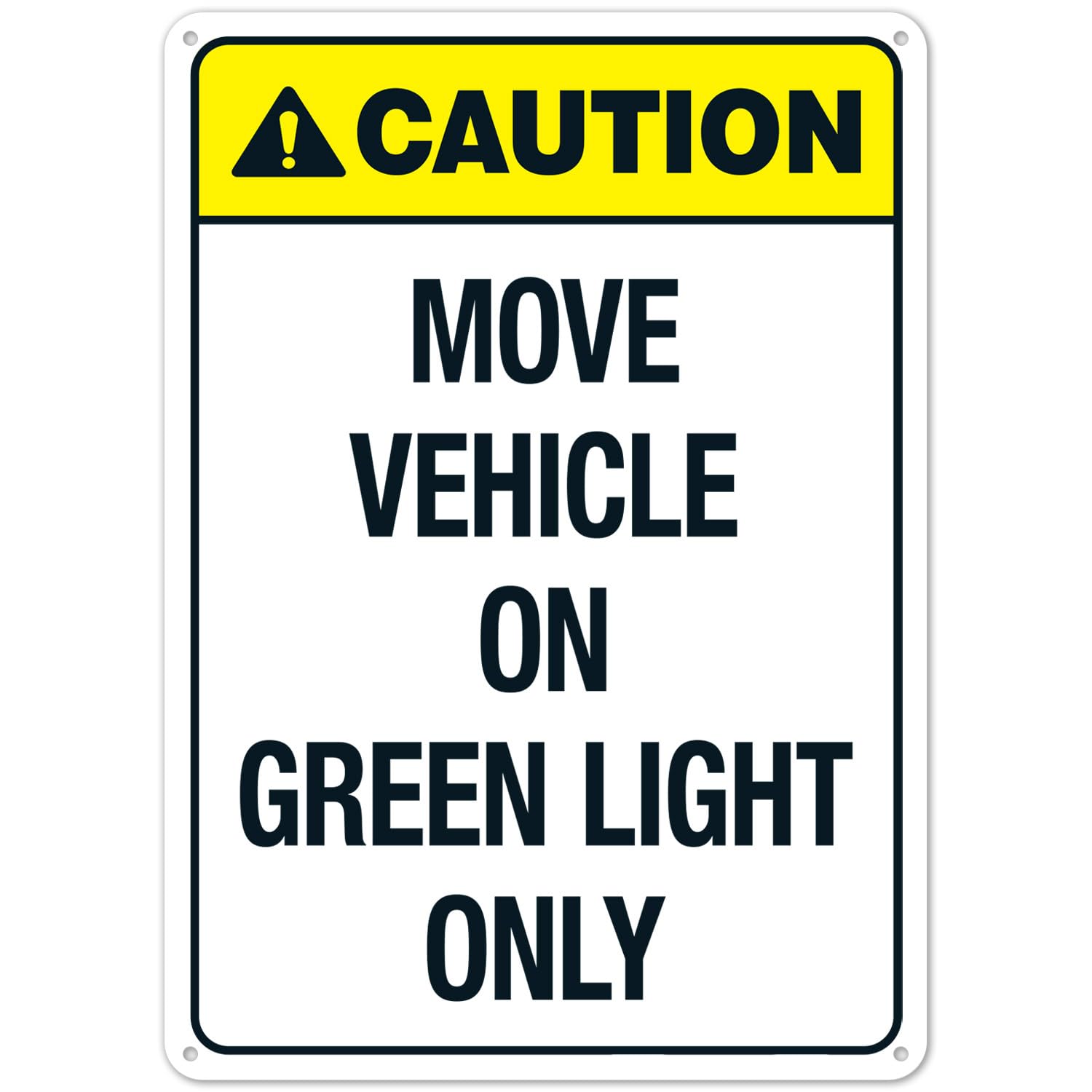 Traffic Signal Driving Guide Metal Prompt Sign Road Traffic Reminder 8x12 Inch