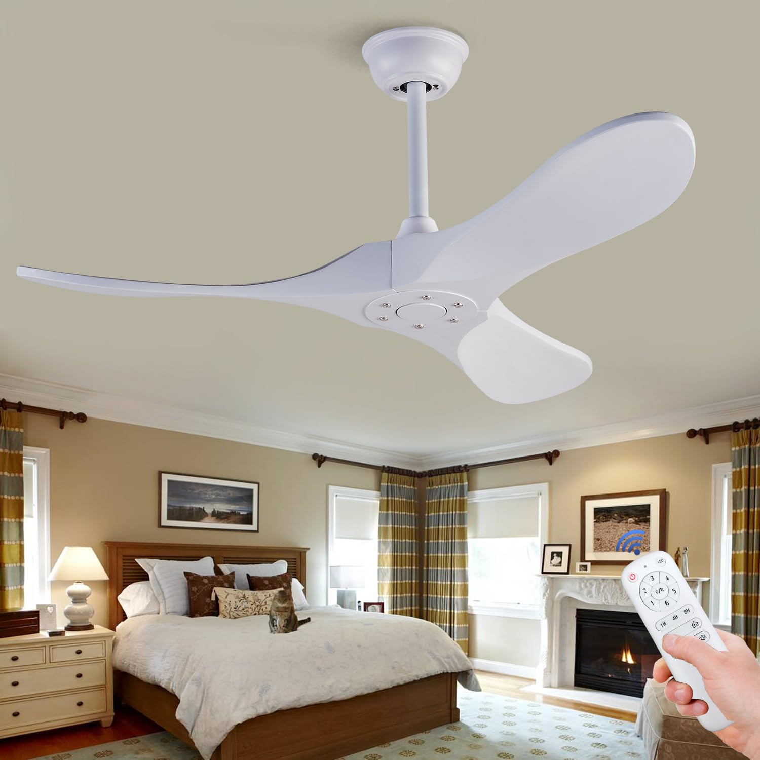 BOJUE 42 Inch Ceiling Fans without Lights