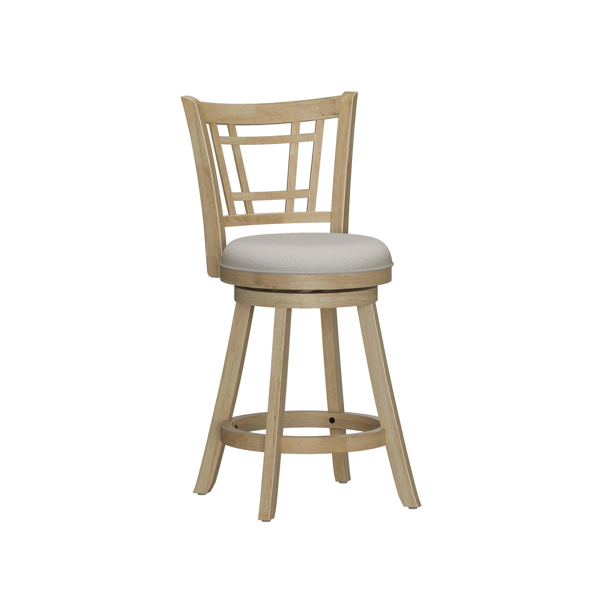 hillsdale fairfox 24.5" wood swivel counter height stool, natural