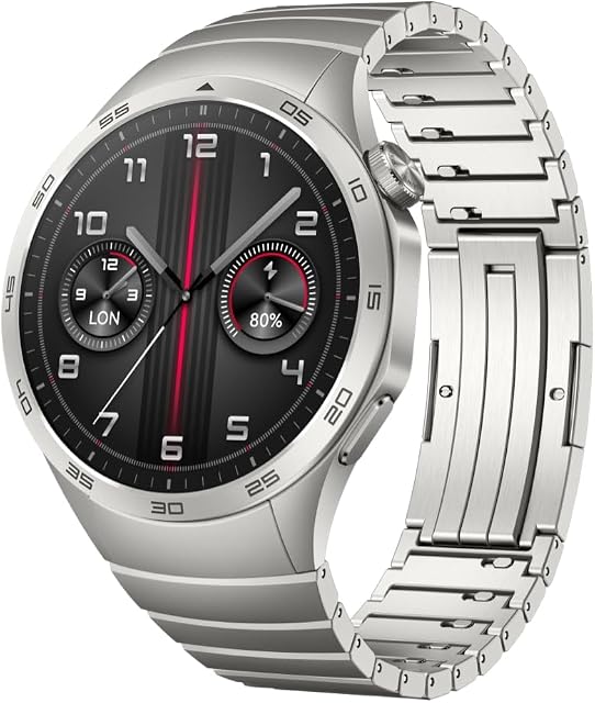 HUAWEI Watch GT 4 46 mm Smartwatch, Do 14 dni pracy na baterii, Kompatybilny z Androidem i iOS, dokładne zarządzanie zdrowiem, Monitorowanie tętna, SpO2, GPS, srebrny