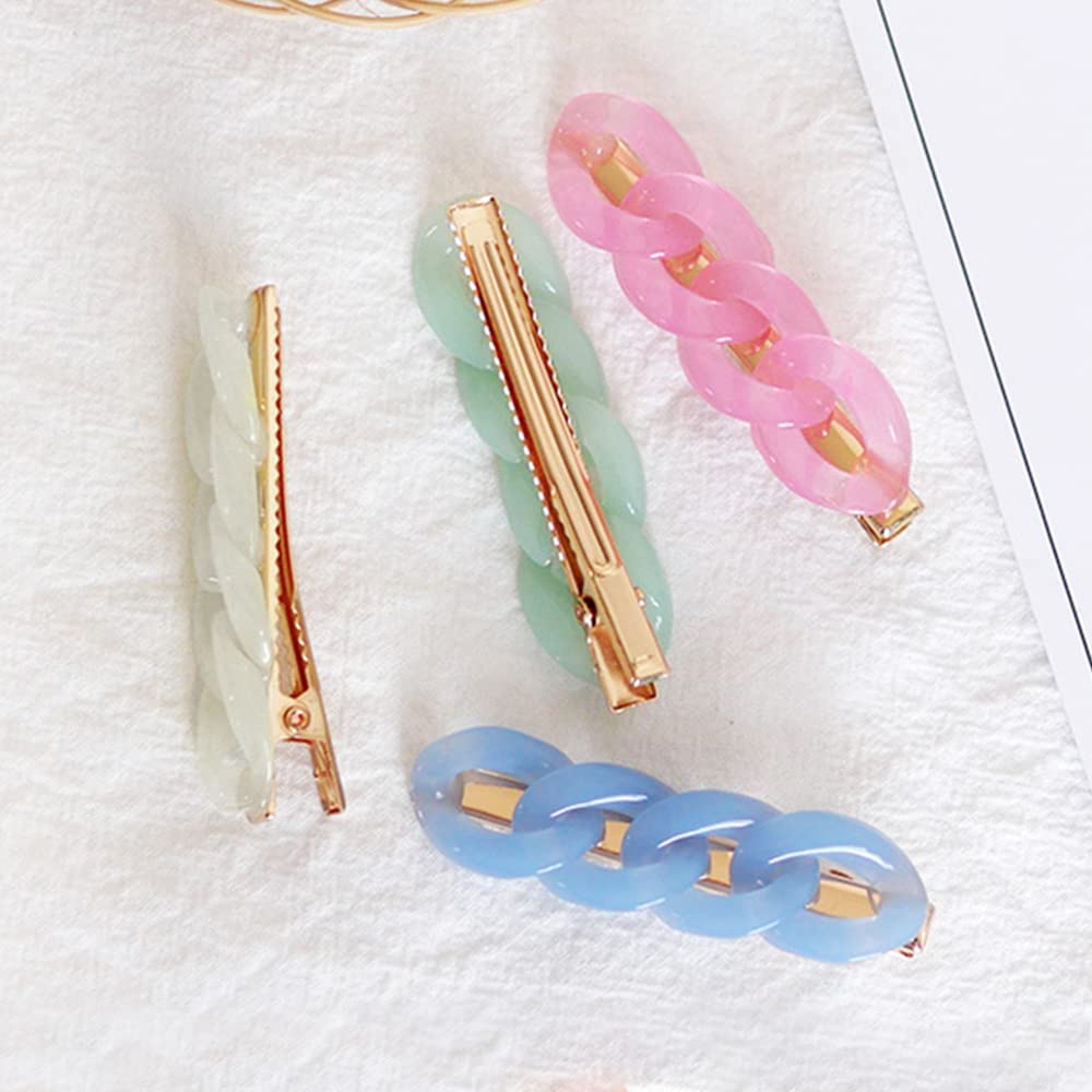 Chain Alligator Hair Clips Set of 4, Stylish Accessories