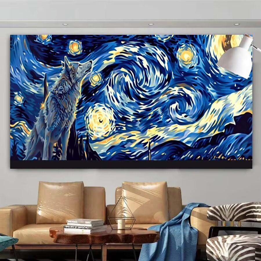 Peinture diamant complet animal abstrait grand format 60x120cm pour loisir créatif adulte X-33