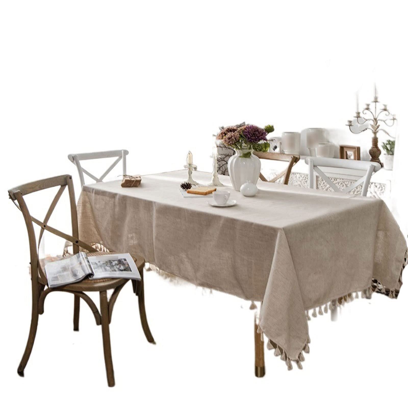 JINGYAN Tablecloths Cotton Linen Tablecloth Retro Table Cover For Rectangle Cloth(140x200cm)