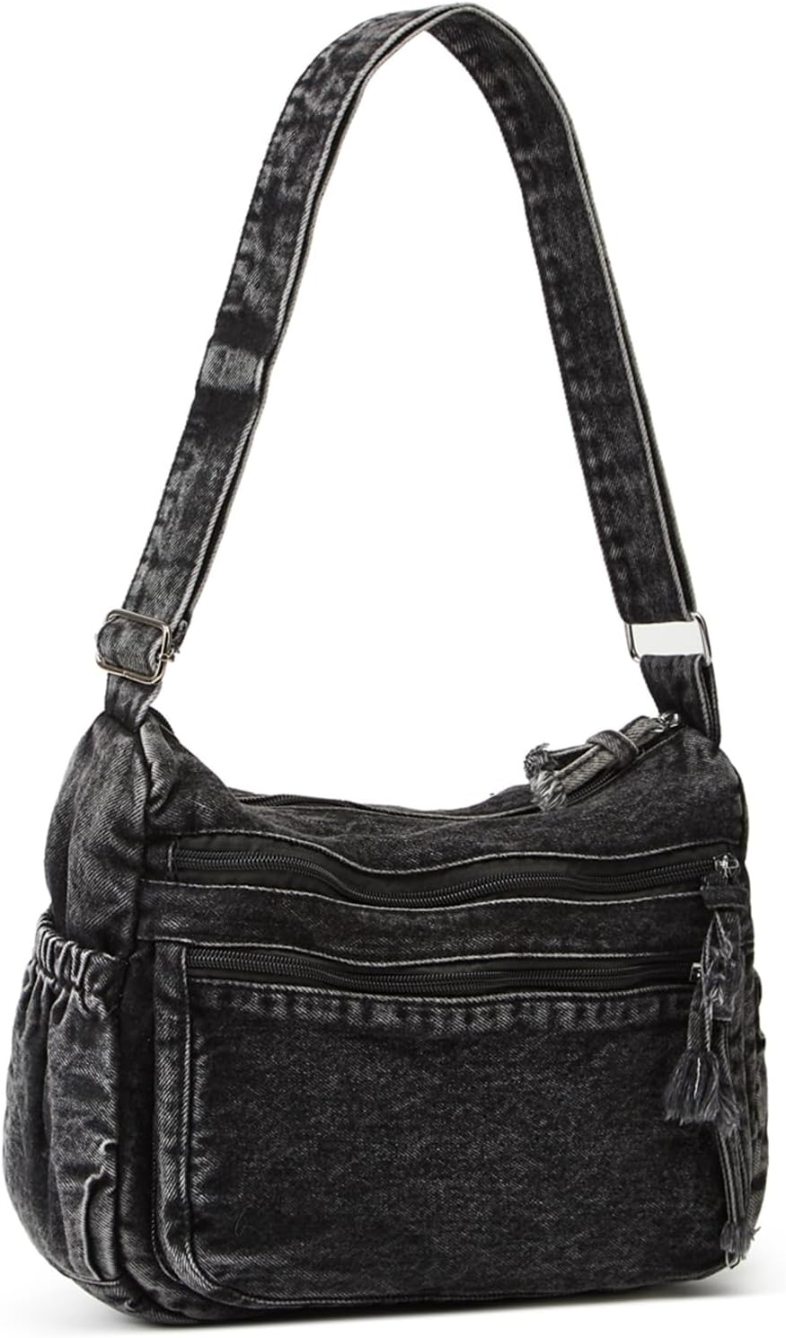 Women's Retro Large Canvas Denim Shoulder Bag Denim Crossbody Handbags Casual Style Lightweight Tote Purse - Image 4