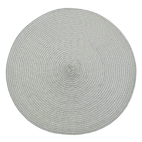 Walton & Co Dove Grey Circular Ribbed Placemat