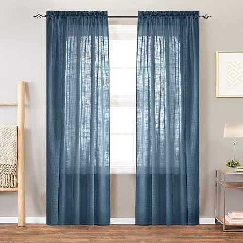 Double Window Curtains In Blue Amazon Com