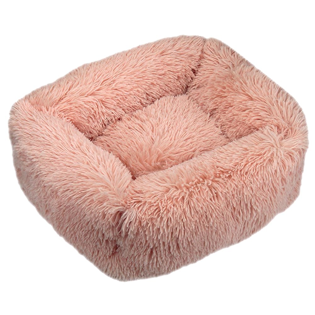 HotYou Plush Donut Dog Bed, Calming Rectangle Bed for Cat Dog 2.5-40KG, Soft and Fluffy Cuddler Pet Cushion Self-Warming Puppy Beds Machine Washable,Pink 1,XXL 110 * 90 CM(<40KG) — image 1