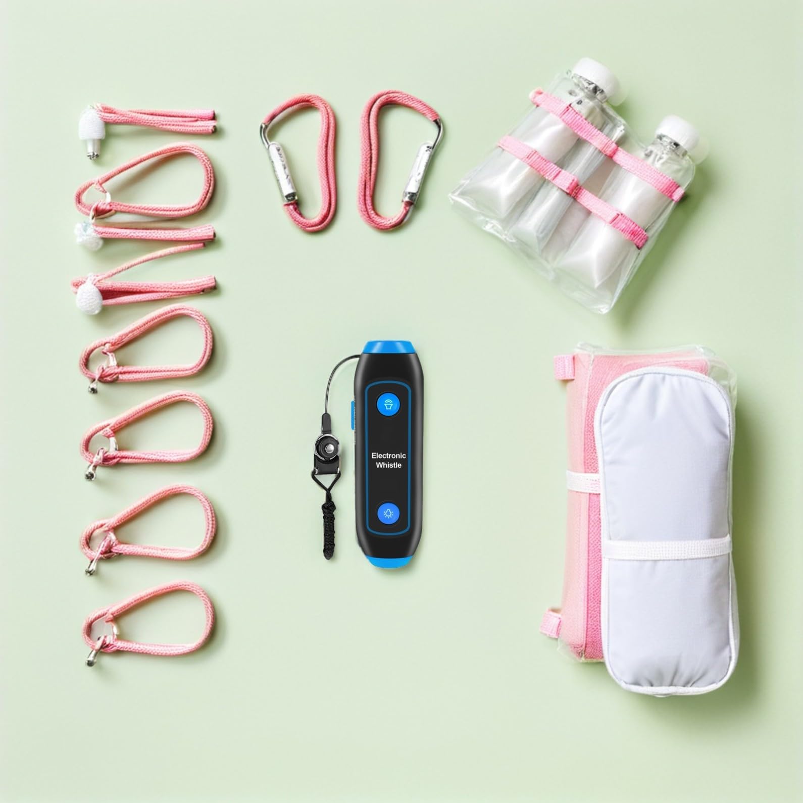 ABOOFAN Sifflet Électronique Arbitre à Haut Volume Multifonction avec Lampe Torche LED Bleu sans Pile avec Cordon pour Entraîneurs Enseignants Secours Plein Air Sport Randonnée