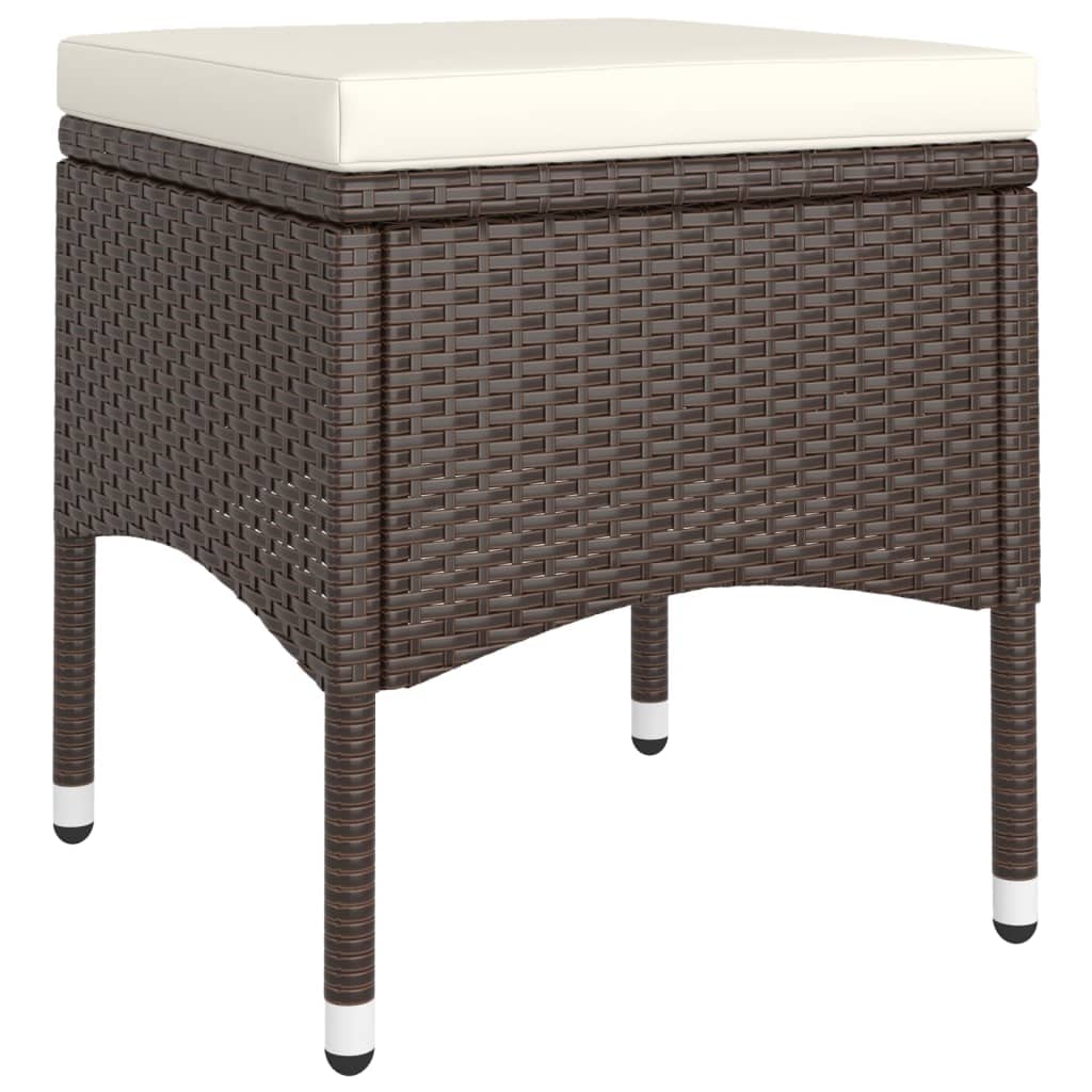ShGaxin Set bistrot da giardino 5 pezzi rattan PE vetro temperato marrone, set tavolo e sedie giardino, tavolo terrazza esterna e sedie, set terrazza, mobili da giardino esterno - 3058371
