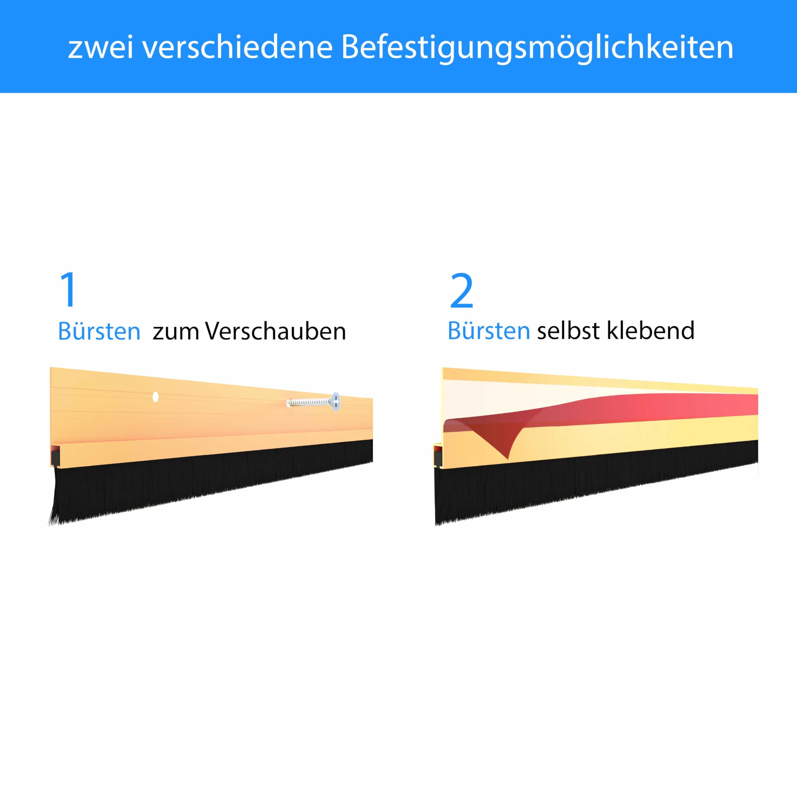 Türbodendichtung Mit Bürste - 100cm In Holzfarben