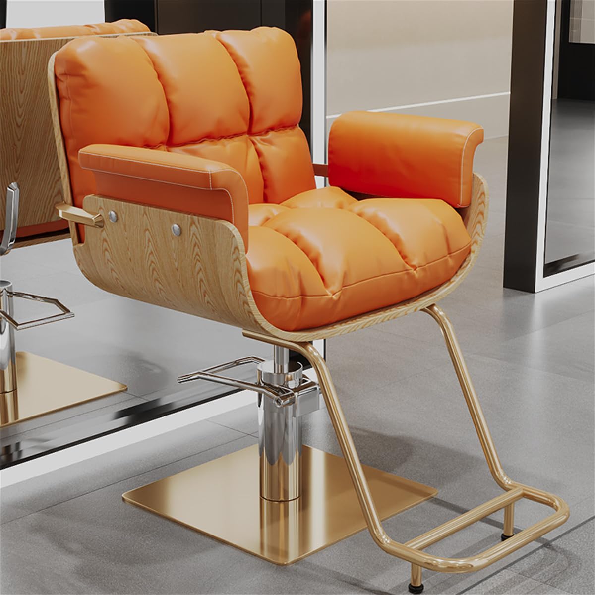 Friseurstühle, Schwerlast-Friseurstuhl mit Hydraulik, höhenverstellbarer Stylingstuhl, 360° drehbarer Salonstuhl für Damen und Herren, professioneller Friseur- und Waschstuhl, langlebige Kos