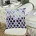 CaliTime Cushion Covers Cosy Cushion Covers for Couch Bed Sofa Manual Hand Painted Colourful Geometric Lattice Chain Print 45 cm x 45 cm Main Grey Purple Aubergine Pack of 2