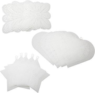 15PCS 3 Shapes Plastic Canvas Sheets for DIY Crafts Embroidery Cross Stitch Acrylic Yarn Crafting, Knit and Crochet Projects