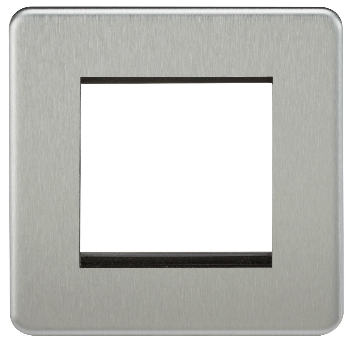 Knightsbridge Silver Ml661 - Brushed Chrome Screwless 2G Modular Faceplate, 230V, Ip20 W/ 15Yr Warranty