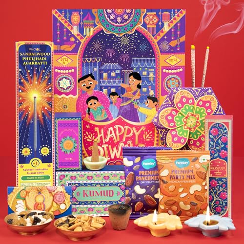 Phool Shubh Deepawali Gift Box | Diwali gift Hamper with Dry Frui...