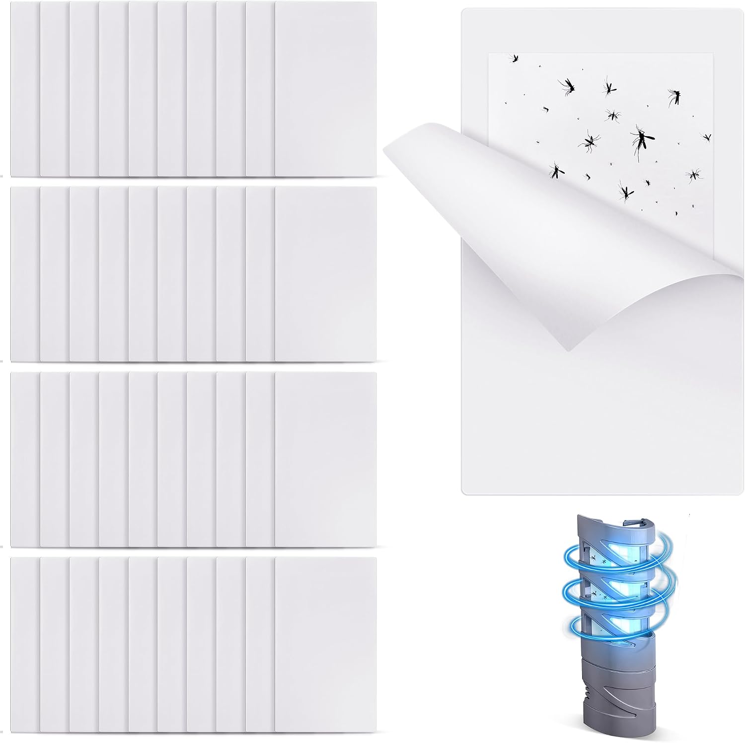 Qualirey 40 Pack Replacement Glue Cards Compatible with FlyWeb, 3"x5"