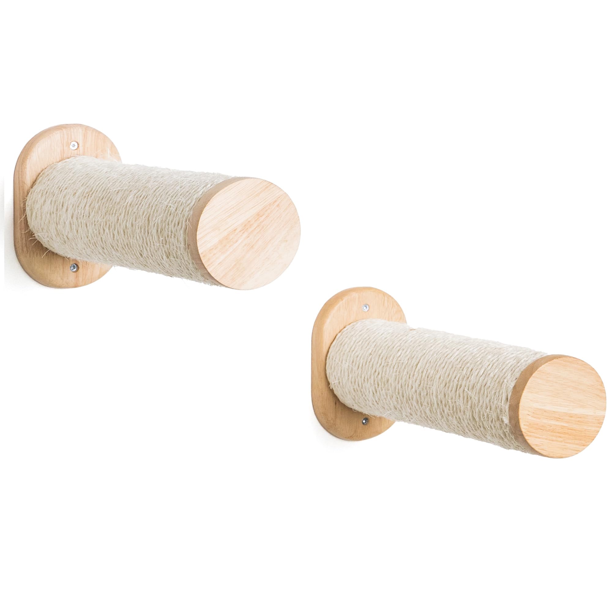RHRQuality Wall Meubel Klimmuur Kat - Wall Sisal Pals Set Van 2 - Draagkracht Tot 20 kg - For Grote Katten - 9 cm Diameter Sisal Pals - Cream
