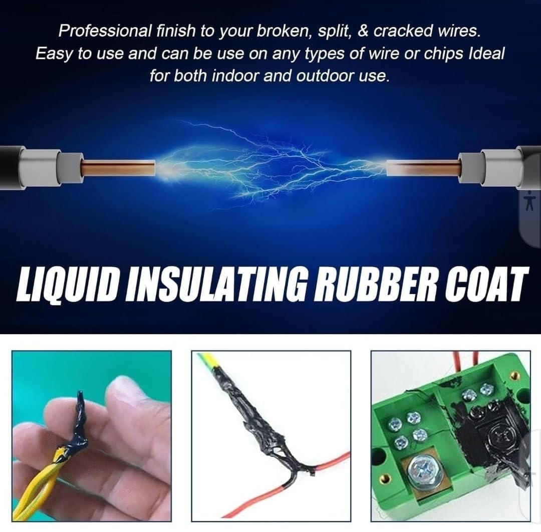 1-Pack Liquid Electrical Tape, 30ml Waterproof Insulating Tube for Electrical Wire and Cable Repair, Versatile Application, Easy to Apply Strong Adhesion Heat and Cold Resistant