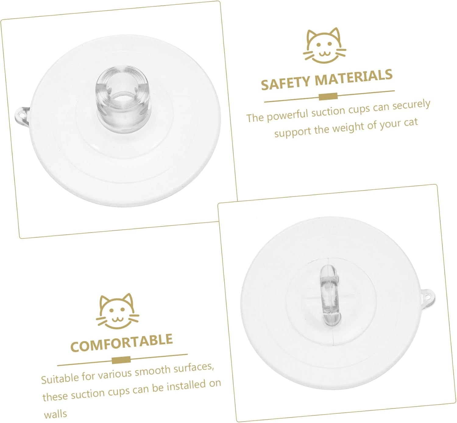 ORFOFE 8pcs Strong Suction Cup Cat Window Perch Hardware Transparent Design for Easy Installation Secure Support for Cat Hammocks Maximize Vertical Space Versatile Use Smooth Surfaces