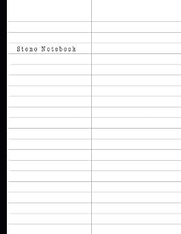 Steno Notebook Pitman Shorthand Teeline Stenography Paper Line Composition Notebook Creative Notepad Writing Book for Reporters Journalist or Secretaries with Blank