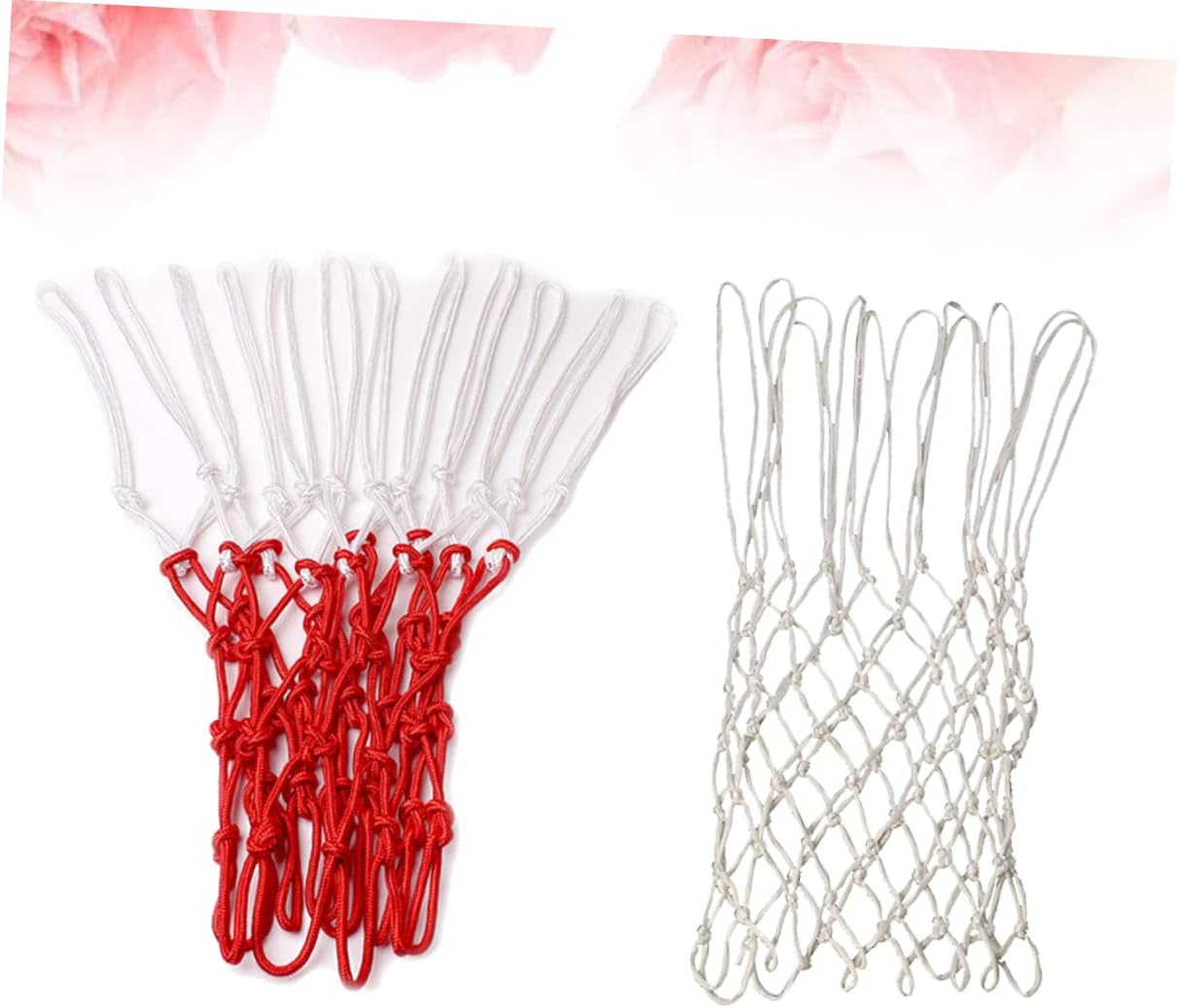 ibasenice 2pcs Nylon Braided Basketball Net Rim Replacement Heavy Duty Outdoor Net for Boys and Girls Adults
