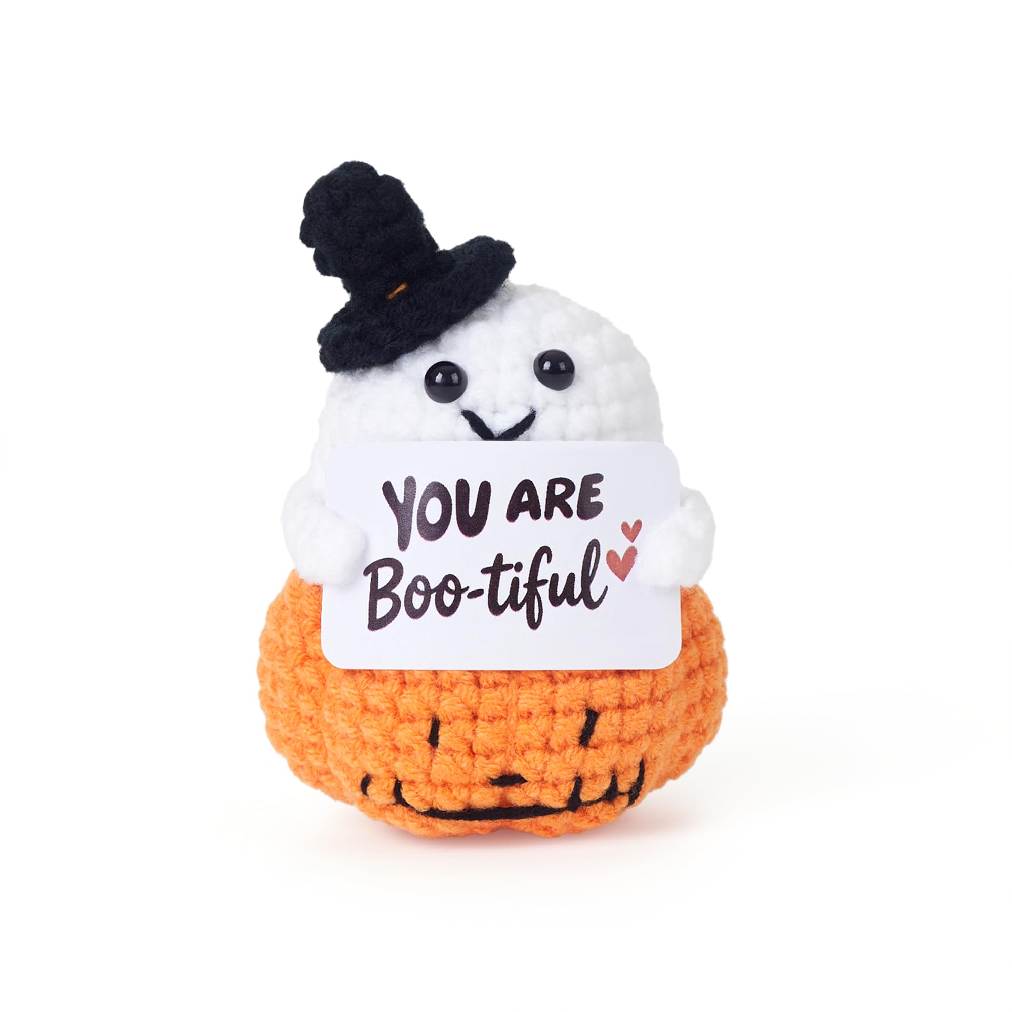 QINJIEJIE Crochet Pumpkin Ghost Halloween Decorations Plush Pumpkin Gifts