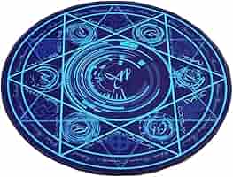 BABYL 魔法陣ラグマット Amazon｜魔法陣 カーペット 直径 60cm 六芒星