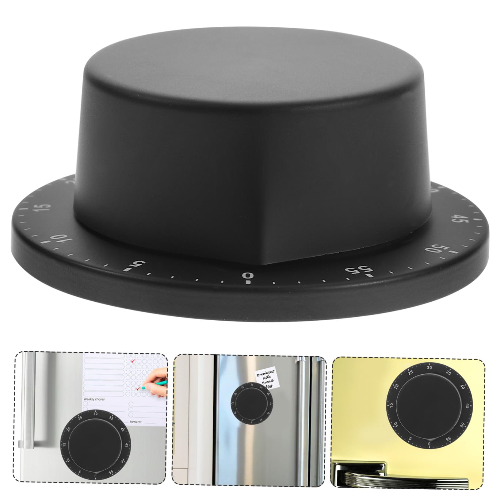 Temporizador Mecánico de Cocina Acero Inoxidable Regresiva con Alarma Fuerte Diseño Negro Resistente al para Hogar y Restaurante