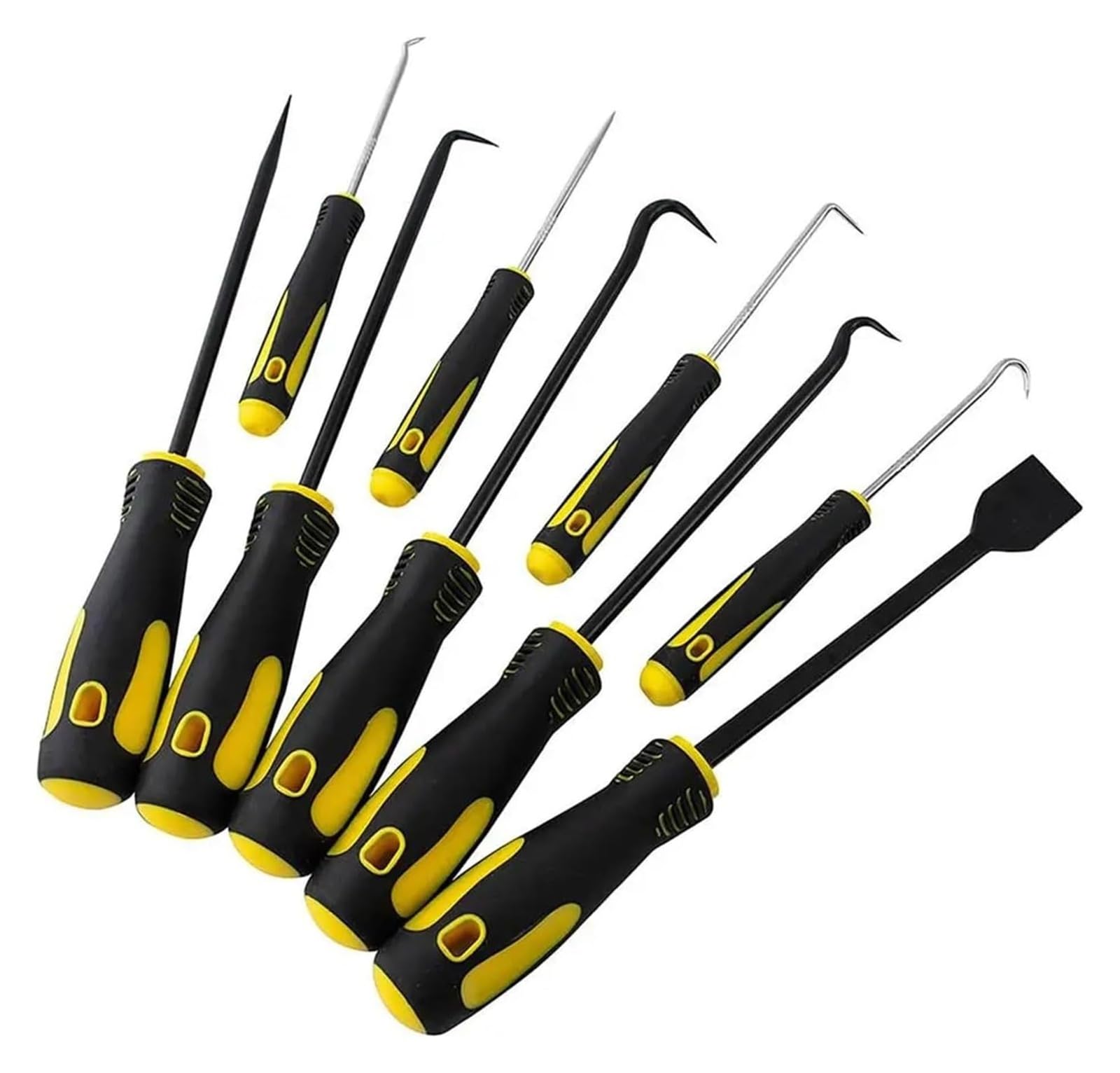 Kit de tournevis DIY, Lot de 9 tournevis for enlever les joints toriques d'étanchéité, outil réparation automobile, crochets précision électroniques(Yellow)