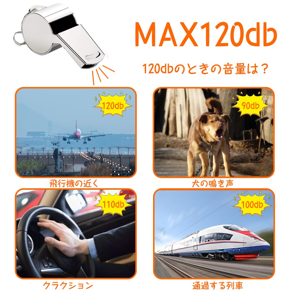 Amazon.co.jp: ホイッスル ステンレス製ホイッスル シルバー 笛