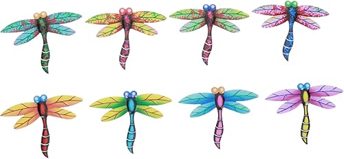 8 piezas de decoración de pared de libélula de libélula arte de jardín al aire libre arte de metal libélula vintage decoración del hogar jardín de