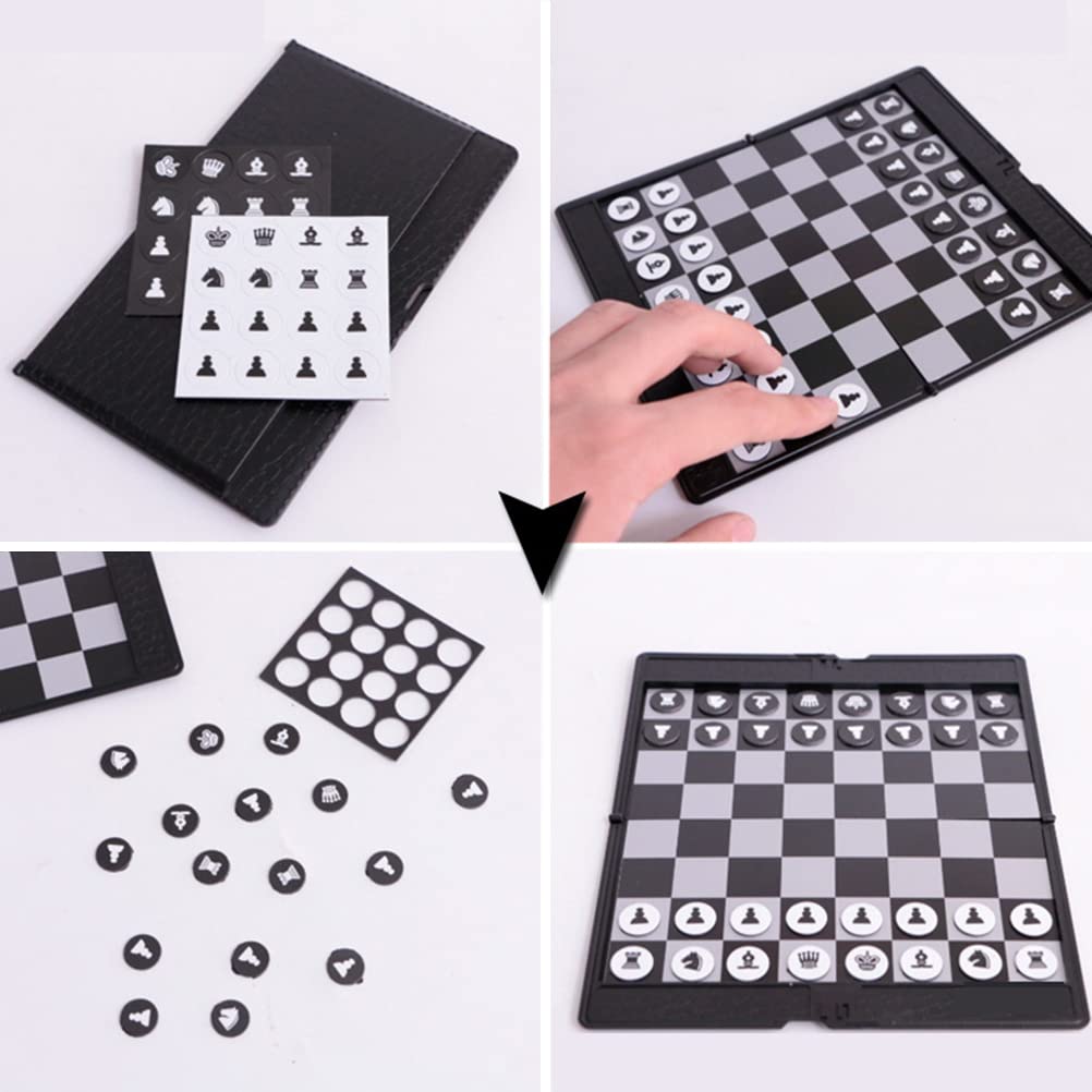 Zestaw szachów Trave, 19 x 14 x 1 magnetyczny zestaw szachów turystycznych składana szachownica z magnetycznymi szachami, przenośne zestawy szachownic turystycznych