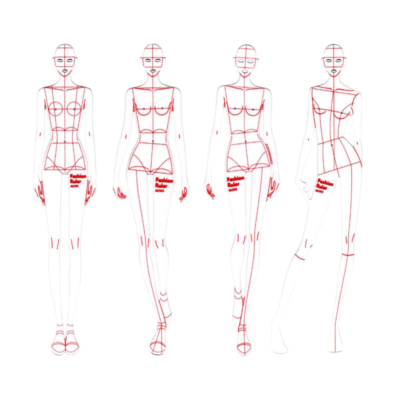 Adoorniequea Style A Fashion Drawing Ruler Set Figure Drawing Template For Fashion Design Sketch,