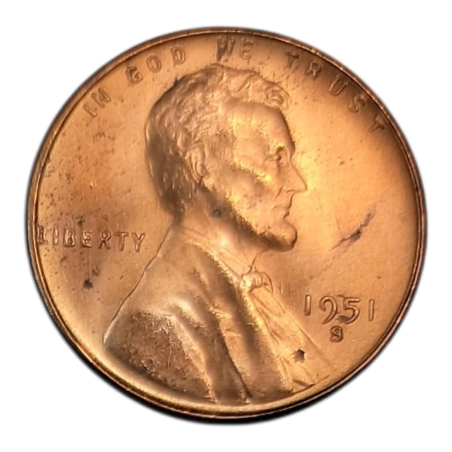 1951 S Lincoln Wheat Cent BU Brilliant Uncirculated Bronze Penny 1c Coin Seller Mint State