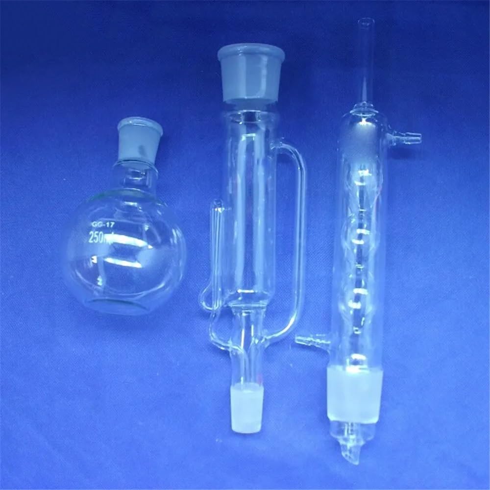 Strumenti da laboratorio e attrezzature Apparecchio di estrazione in vetro da 250 ml Soxhlet con corpo di estrazione del condensatore a bulbo Vetreria