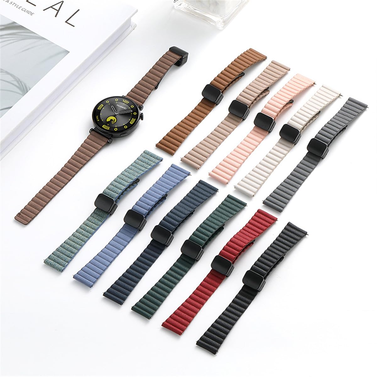 Leder Armband Für Garmin Approach S12/S42/S40 - Echtleder, Edelstahl-Verschluss, Verstellbar 16-21,5 Cm