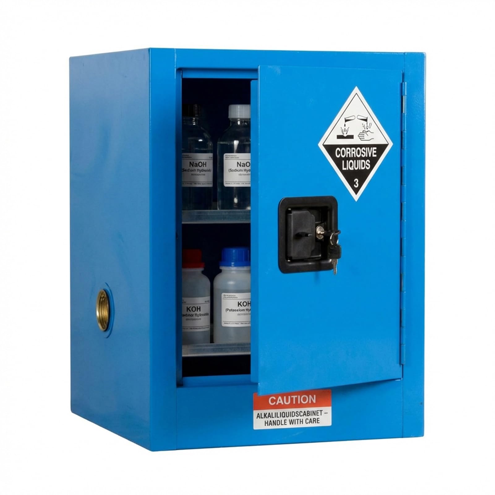Armario Antiexplosivo Azul 2/4 Galones | para Ácidos y Corrosivos | Almacenamiento Seguro Laboratorio & Fábrica(4gal)