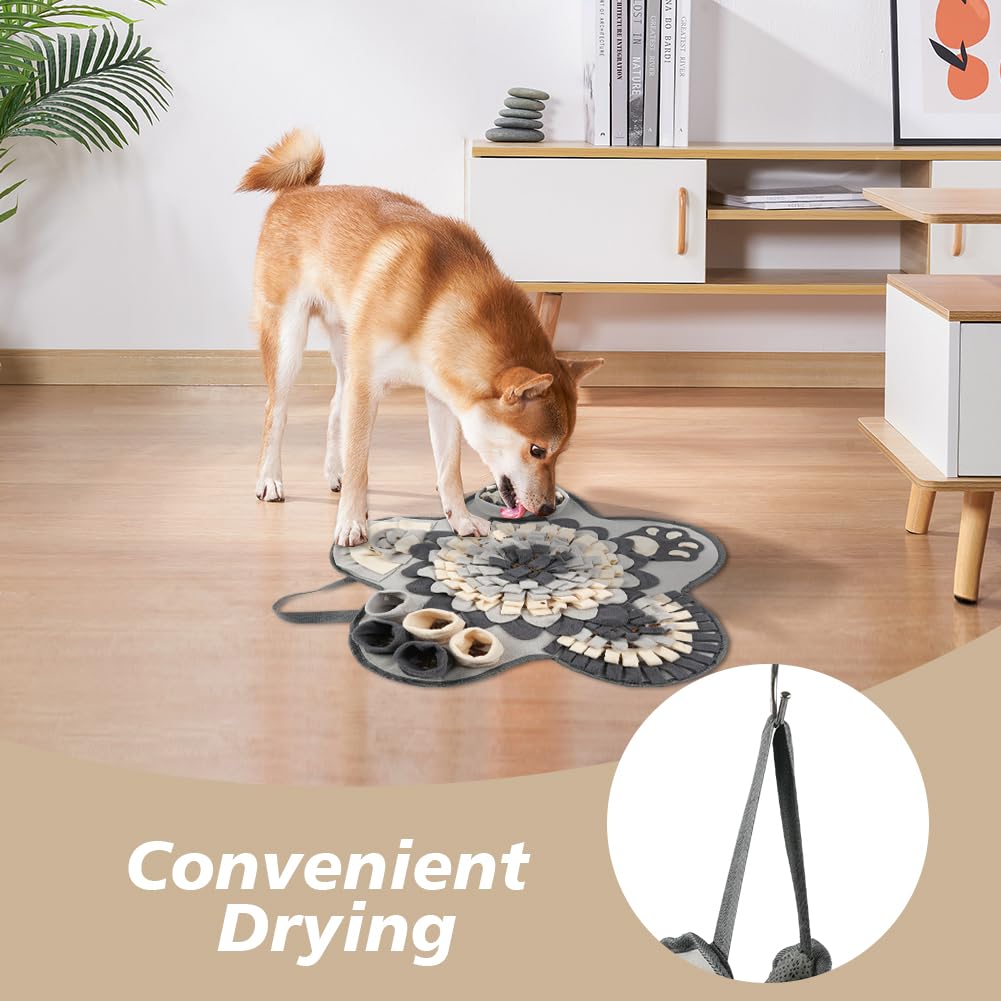 OSDUE Alfombra Olfativa Perros Lavable a Máquina Snuffle Mat para Perros Portátil Interactiva Almohadilla Olfatear Mascotas Estera de Alimentación Lenta para Mascotas Entrenamiento de Forrajeo-Flores