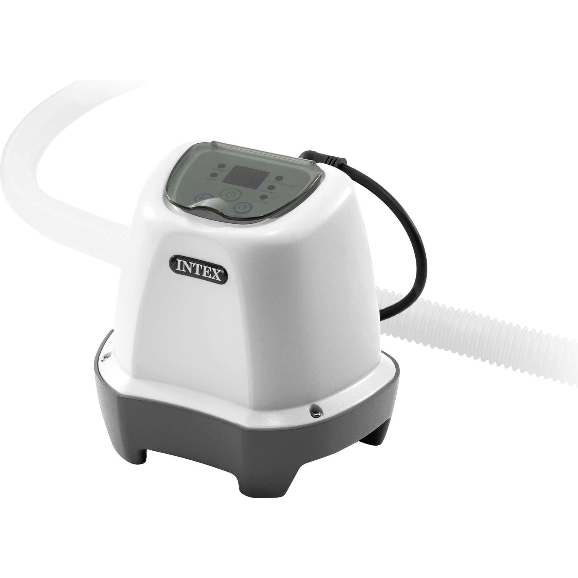 Intex 26642 Pompa a Sabbia I.1, Flusso d'Acqua 3.500 l/h, Flusso di Sistema 2.000 l/h & 26662 Generatore Salino di Cloro per Piscine Piccole Metal Frame e Prism Fino