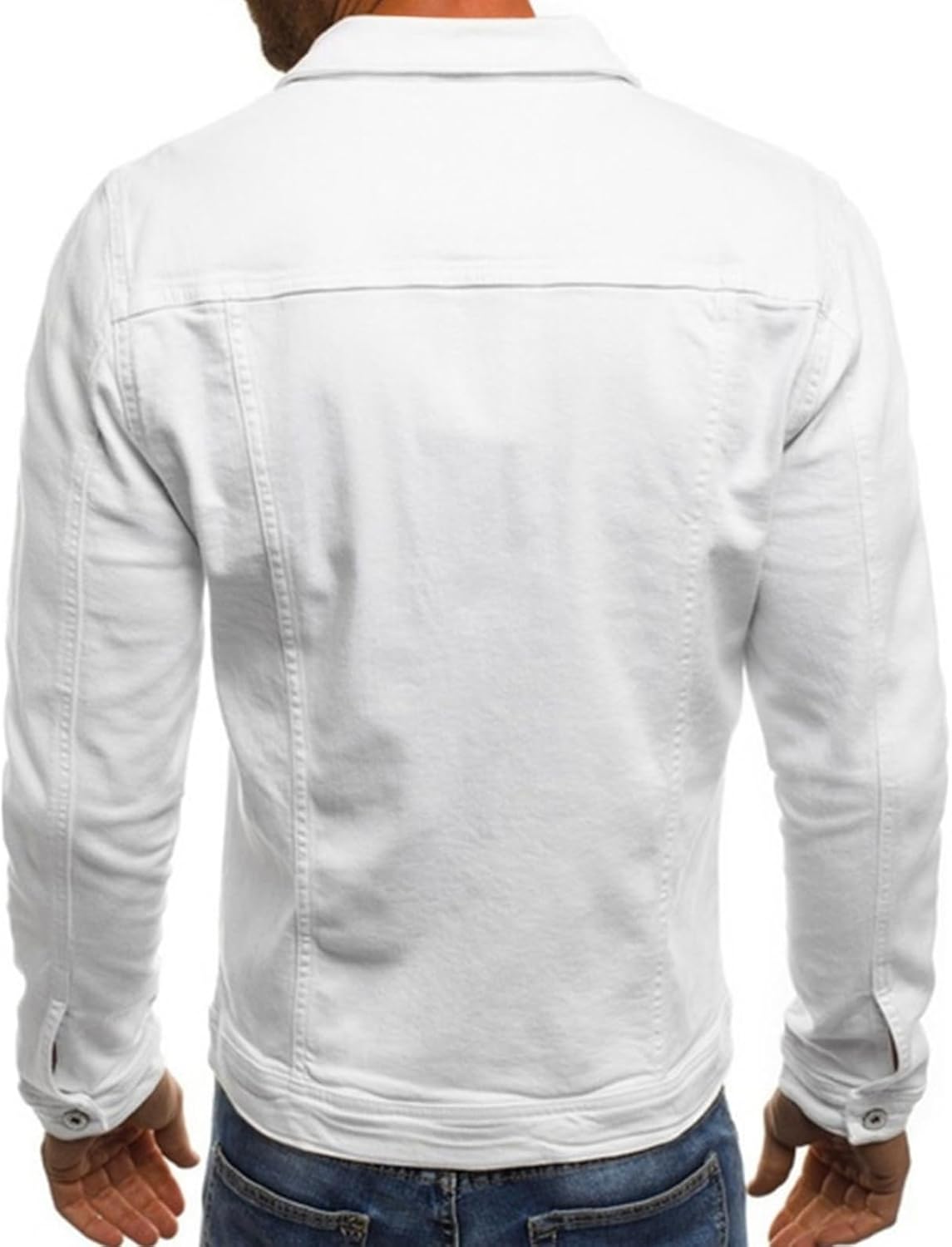 LONGBIDA Men's Casual Classic Denim Jacket Slim Fit Fashion Jean Coat - Image 3
