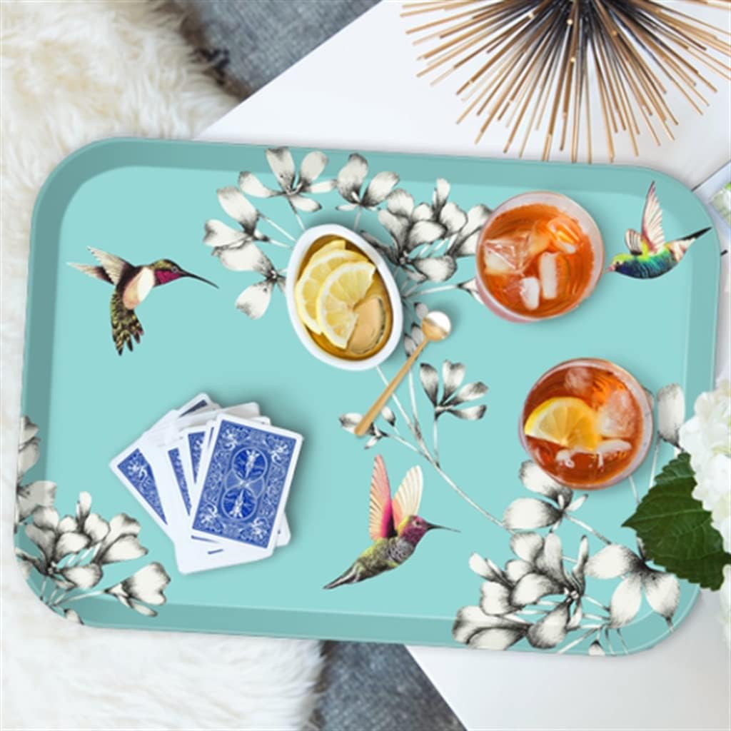 FMURY Tray Household Rectangular Creative Dumpling Tea Tray Melamine Plastic Tray Fruit Tray Tea Tray(D)