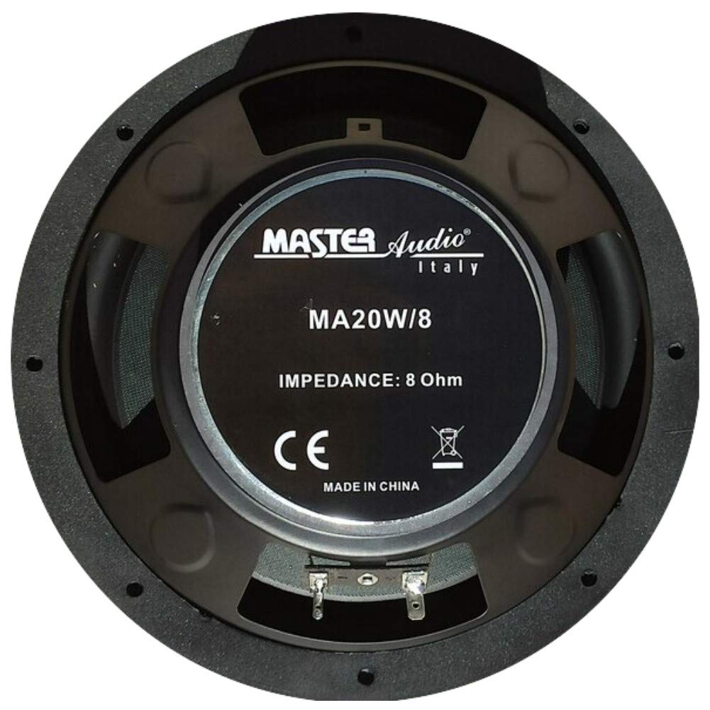MASTER AUDIO 1 MA20W/8 MA 20W/8 woofer professionale 20,00 cm 200 mm 8" 150 watt rms e 300 watt max 8 ohm 92 db sospensione in gomma casa, 1 pezzo