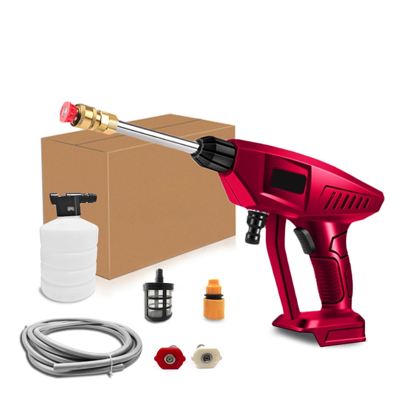 30Bar Pulitore Ad Alta Pressione Senza Fili Elettrico Rondella Pistola Acqua Spray Lavaggio Auto Macchina for La Pulizia A for Giardino Domestico Pulizia Efficiente(No Battery No Plug)