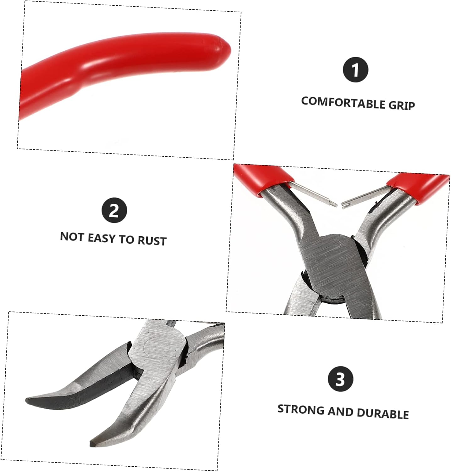 4pcs Jewelry Pliers Wire Wrapping Tools Bent Chain Nose Plier Long-use Non-slip Grip Essential Jewelry Making Tool
