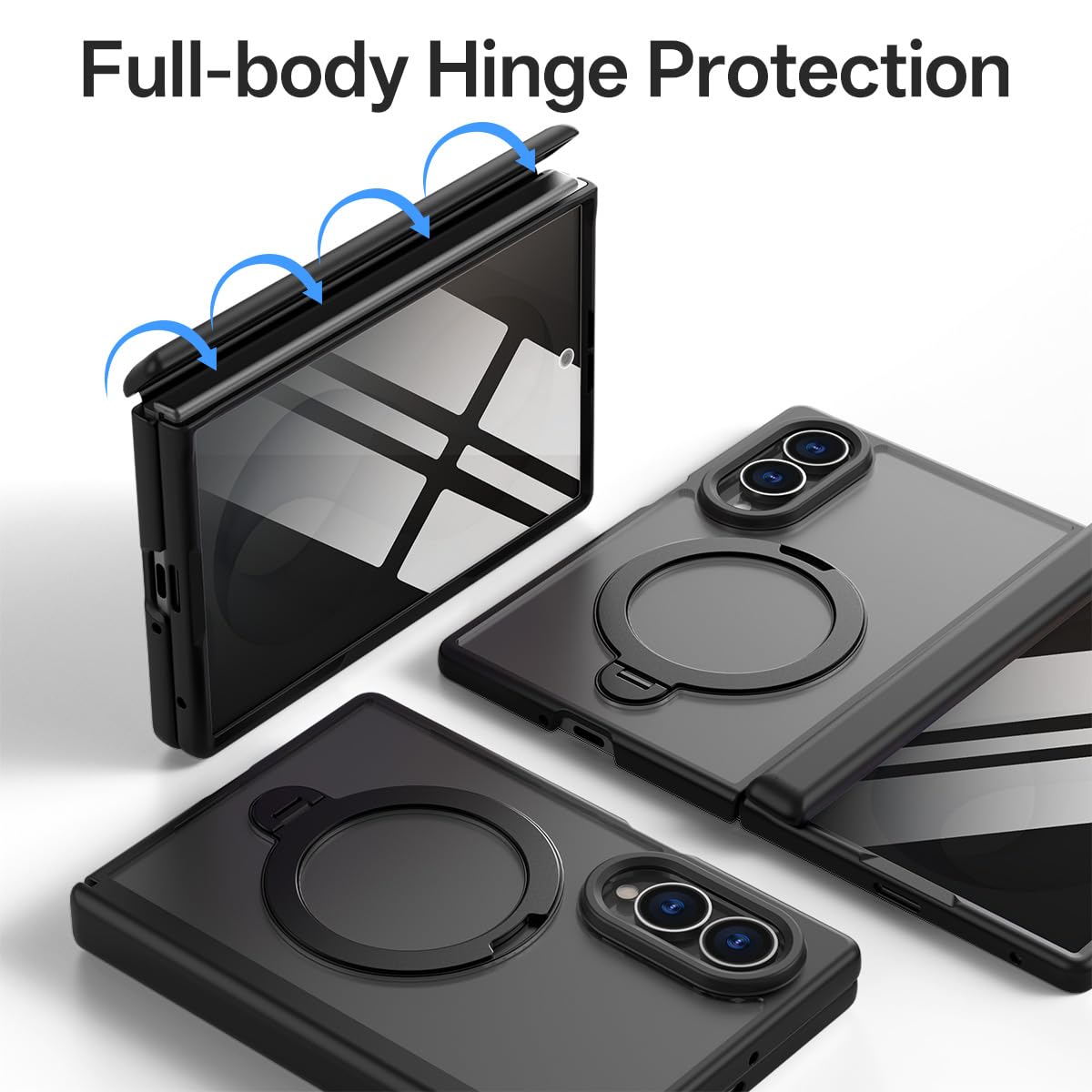Coque magnétique avec béquille pour Samsung Galaxy Z Fold 8 avec 2 films de confidentialité