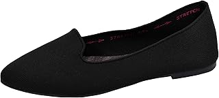 Skechers Women's Cleo-Sherlock-Engineered Knit Loafer Skimmer Ballet Flat