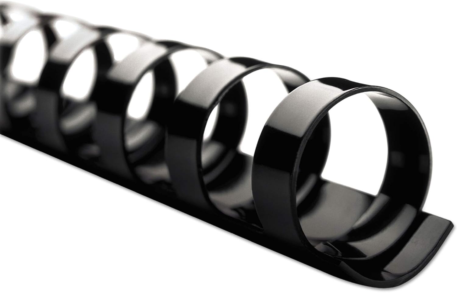 GBC(R) CombBind 19-Ring Plastic Binding Combs, 1/2in., 85-Sheet Capacity, Black, Box Of 100