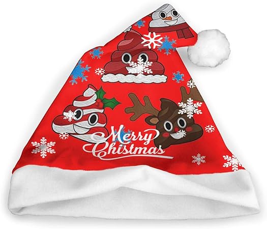 Amazon サンタ帽子 面白い顔文字クリスマスうんちかわいい休日スノーフレーク クリスマス サンタ ふかふか 帽子 サンタクロース コスチューム 子供 女性 男性 男性 男の子 女の子 クリスマス パーティー用 小道具 おもちゃ おもちゃ